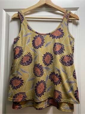Pact Organic Layered Athletic Tank Flower Print S